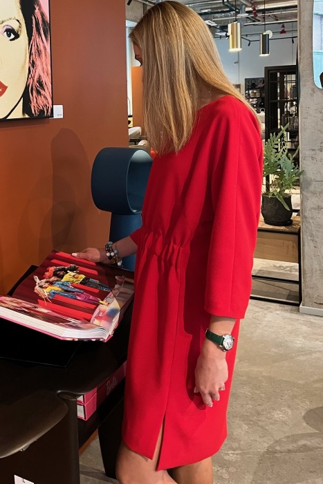 -30% Punane kleit eest kummiga (S)